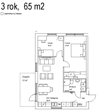 3-room apartment in Nässjö, Arne Fagers gata - image 2 3-room apartment in Nässjö, Arne Fagers gata - image 2